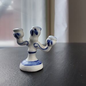 Miniature | hand painted | Delft candelabra 🔵⚪
